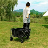 Carro Camping Plegable Negro con 4 Rueda