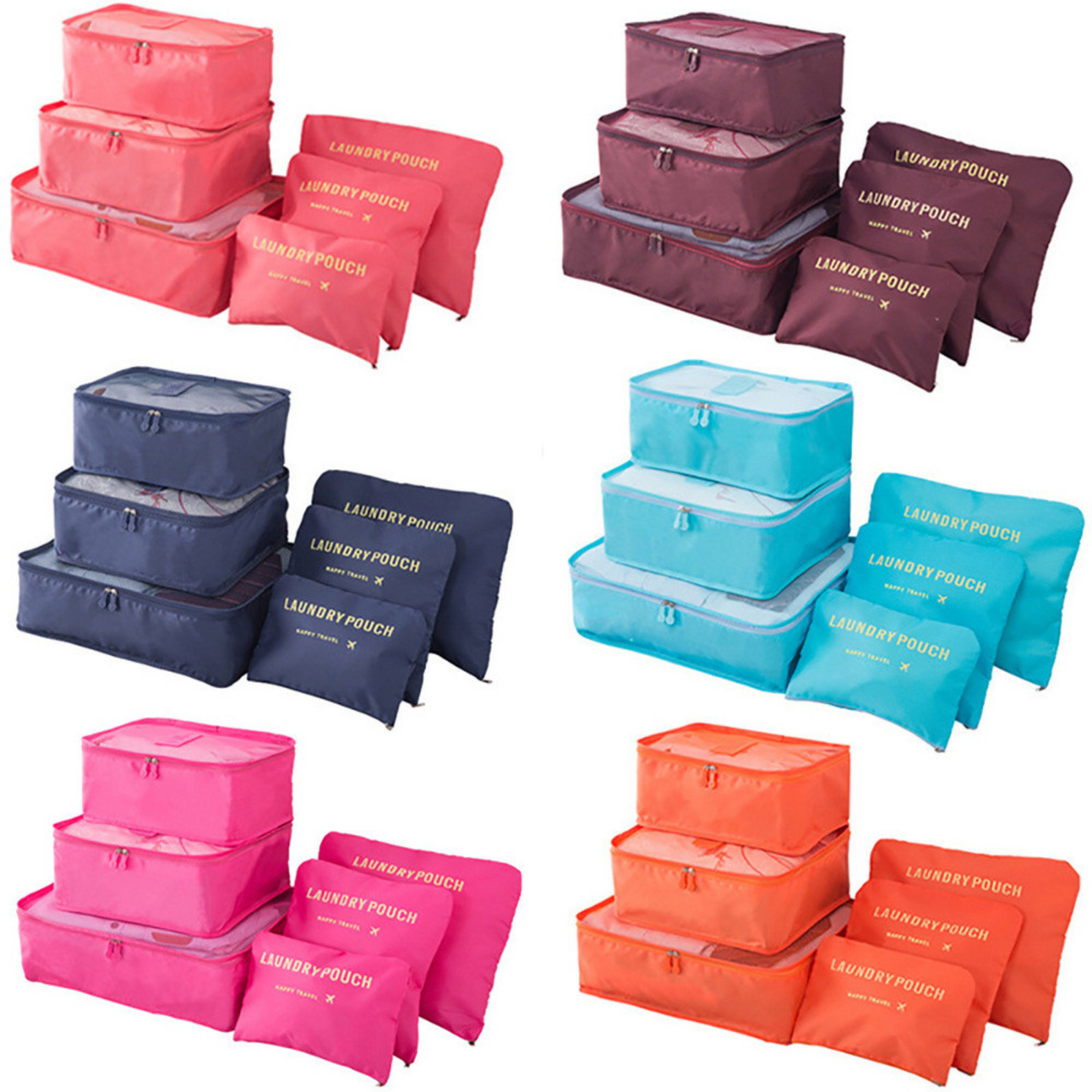 Set de 6 Bolsas de Viaje Organizadoras
