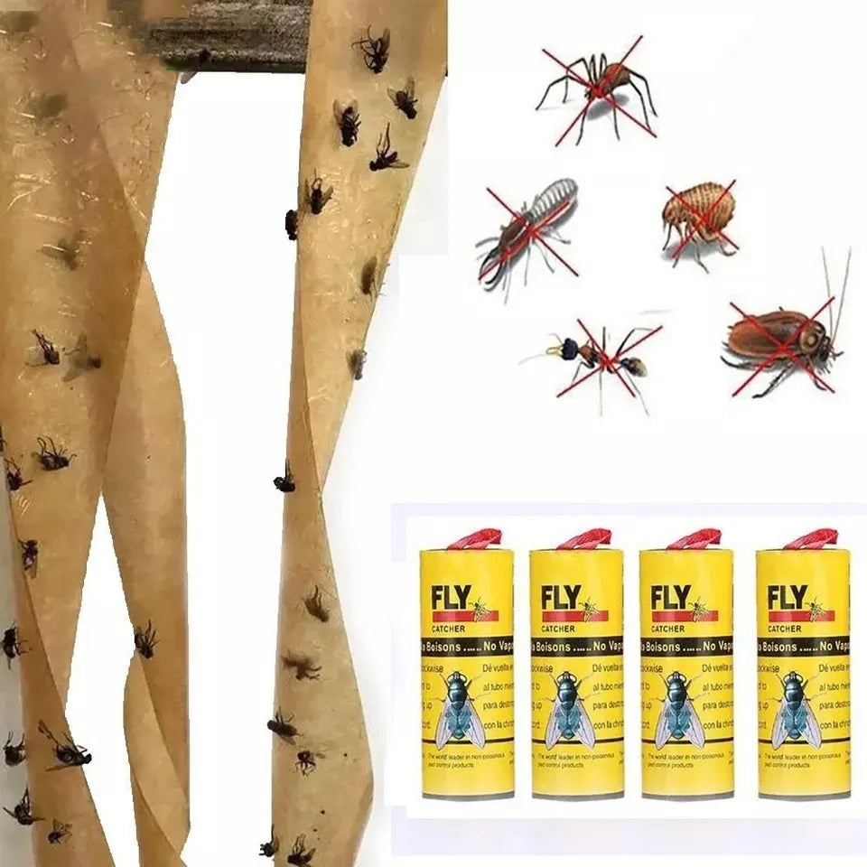 4 Papel Atrapa Mata Moscas Mosquitos