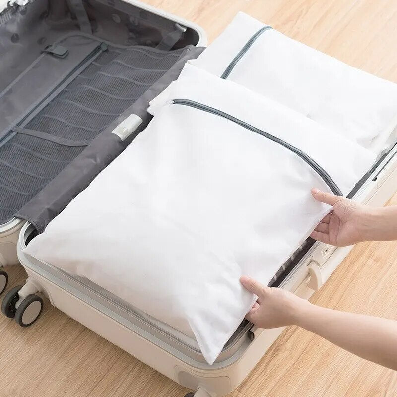 Set De 4 Malla Bolsa Para Lavar Blanco