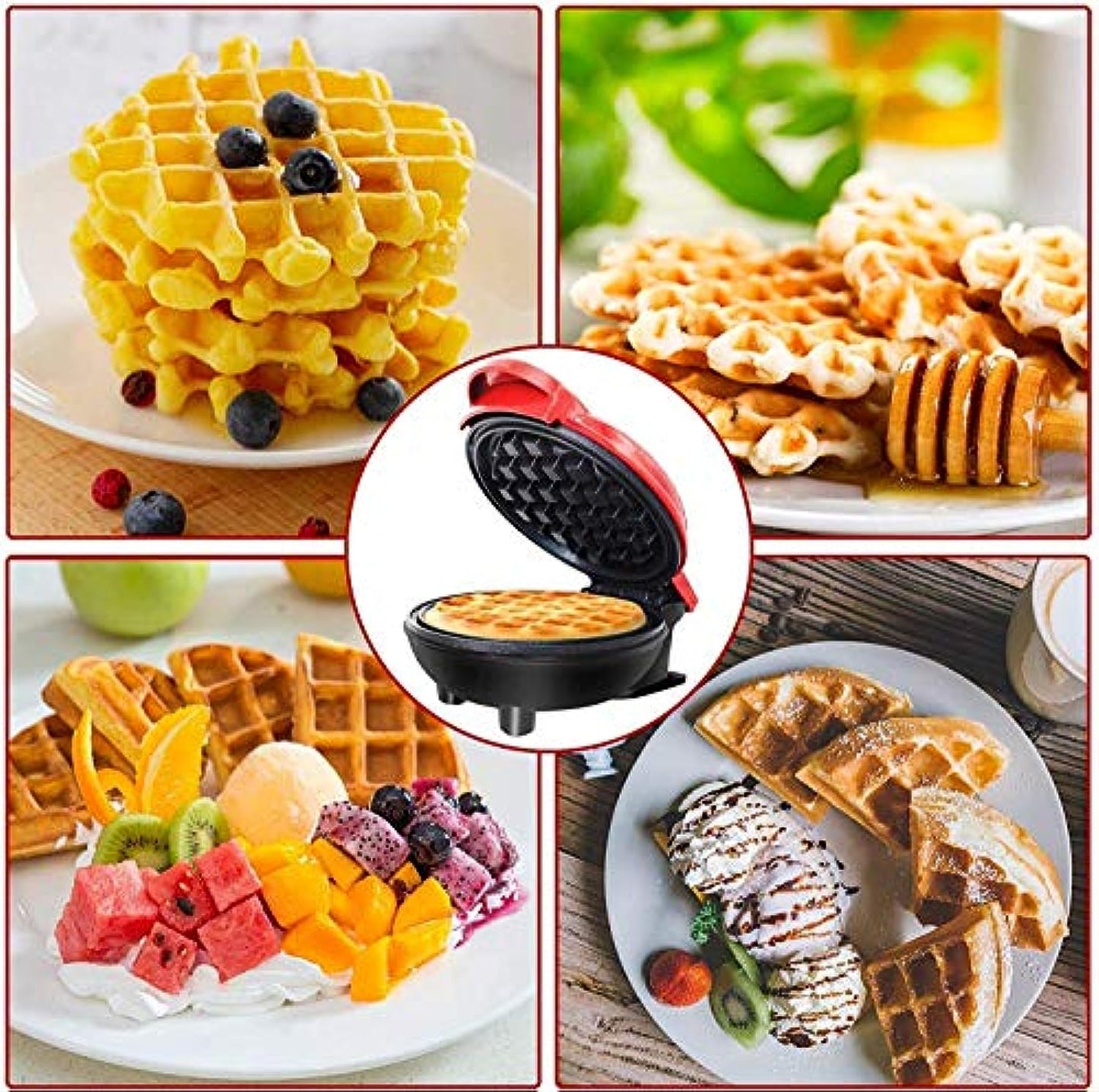 Mini Wafflera Redonda Para Reposteria