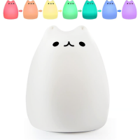 Lampara LED Gato de Silicona Colores