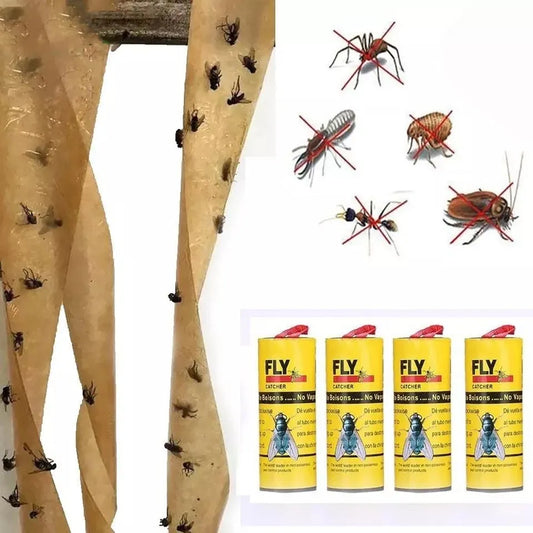 4 Papel Atrapa Mata Moscas Mosquitos